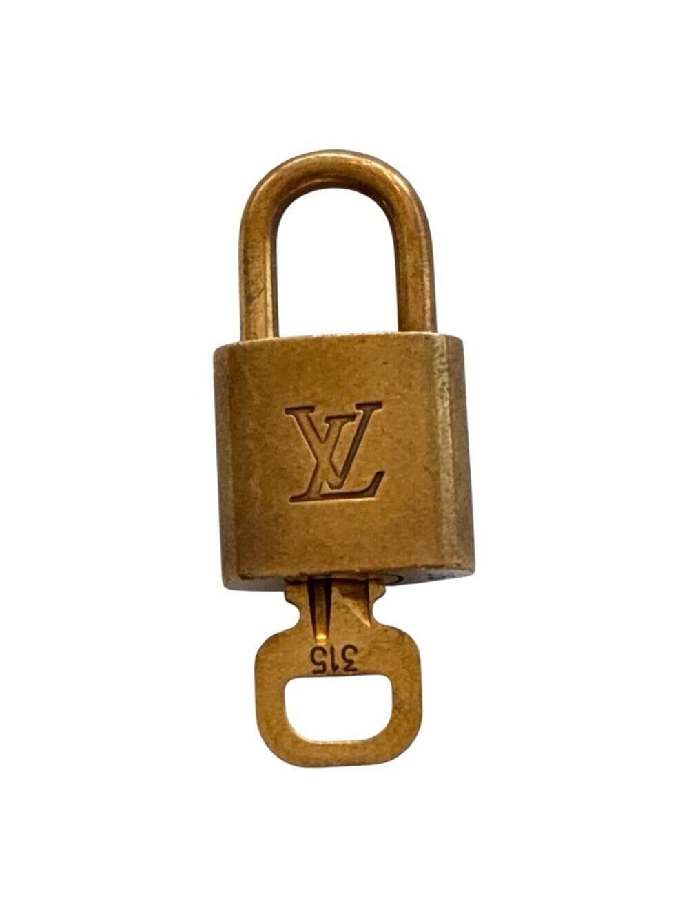 Louis Vuitton Gold Tone Lock & Key Set One Size #315